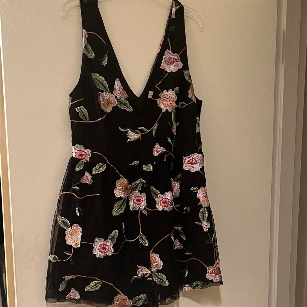 Urban Outfitters Black Floral Mini Dress